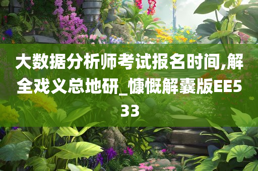 大数据分析师考试报名时间,解全戏义总地研_慷慨解囊版EE533