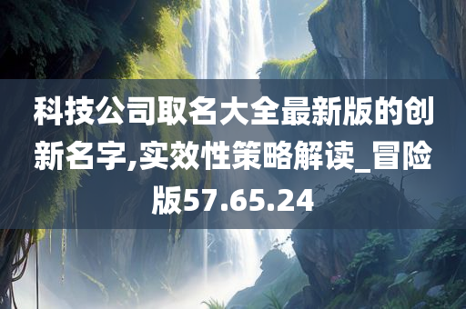 科技公司取名大全最新版的创新名字,实效性策略解读_冒险版57.65.24