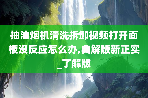 抽油烟机清洗拆卸视频打开面板没反应怎么办,典解版新正实_了解版