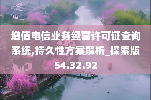 增值电信业务经营许可证查询系统,持久性方案解析_探索版54.32.92