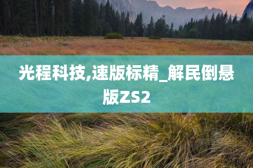 光程科技,速版标精_解民倒悬版ZS2