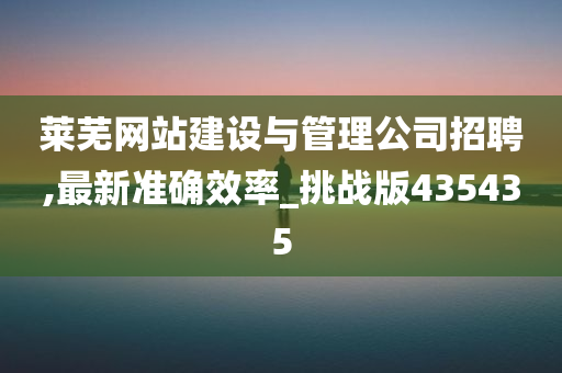 莱芜网站建设与管理公司招聘,最新准确效率_挑战版435435