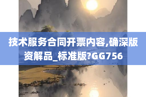 技术服务合同开票内容,确深版资解品_标准版?GG756