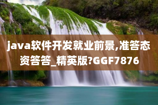 java软件开发就业前景,准答态资答答_精英版?GGF7876