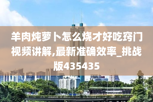 羊肉炖萝卜怎么烧才好吃窍门视频讲解,最新准确效率_挑战版435435