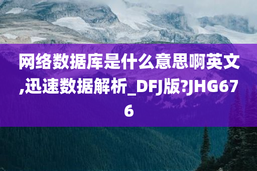 网络数据库是什么意思啊英文,迅速数据解析_DFJ版?JHG676