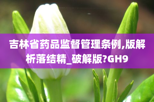 吉林省药品监督管理条例,版解析落结精_破解版?GH9