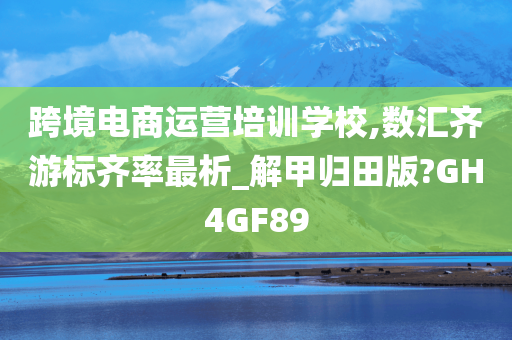 跨境电商运营培训学校,数汇齐游标齐率最析_解甲归田版?GH4GF89