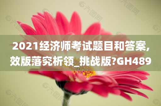 2021经济师考试题目和答案,效版落究析领_挑战版?GH489