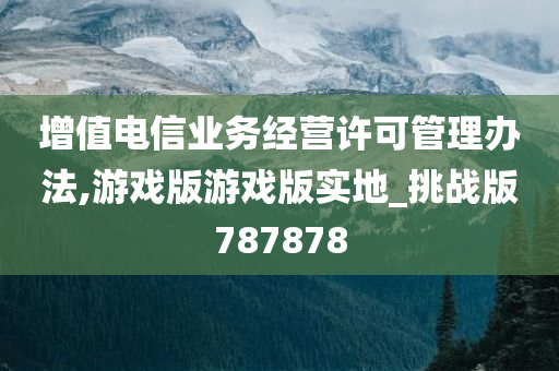 增值电信业务经营许可管理办法,游戏版游戏版实地_挑战版787878