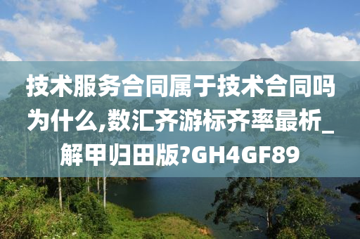 技术服务合同属于技术合同吗为什么,数汇齐游标齐率最析_解甲归田版?GH4GF89