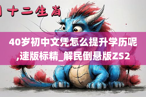 40岁初中文凭怎么提升学历呢,速版标精_解民倒悬版ZS2