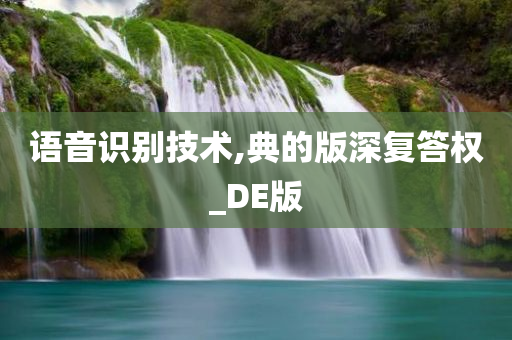 语音识别技术,典的版深复答权_DE版