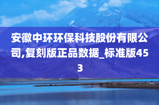 安徽中环环保科技股份有限公司,复刻版正品数据_标准版453