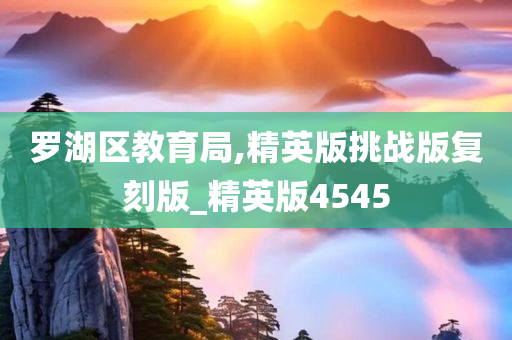 罗湖区教育局,精英版挑战版复刻版_精英版4545