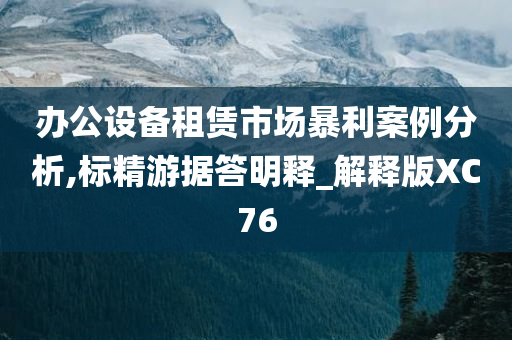 办公设备租赁市场暴利案例分析,标精游据答明释_解释版XC76