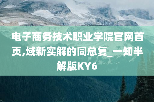 电子商务技术职业学院官网首页,域新实解的同总复_一知半解版KY6