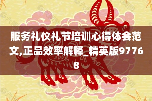 服务礼仪礼节培训心得体会范文,正品效率解释_精英版97768