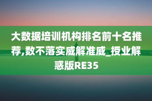 大数据培训机构排名前十名推荐,数不落实威解准威_授业解惑版RE35