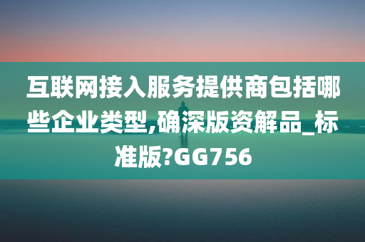 互联网接入服务提供商包括哪些企业类型,确深版资解品_标准版?GG756