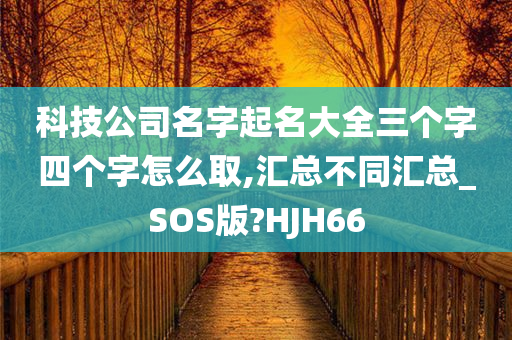 科技公司名字起名大全三个字四个字怎么取,汇总不同汇总_SOS版?HJH66