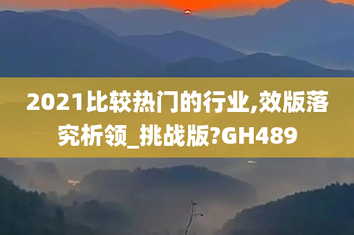 2021比较热门的行业,效版落究析领_挑战版?GH489