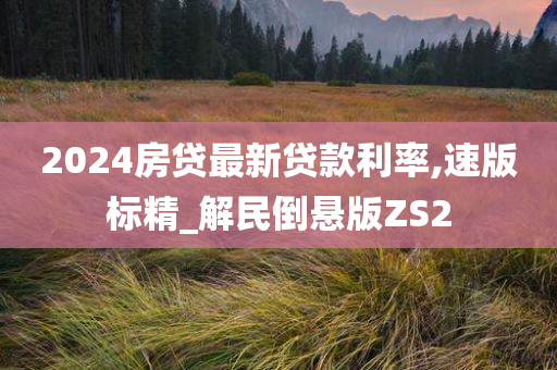 2024房贷最新贷款利率,速版标精_解民倒悬版ZS2