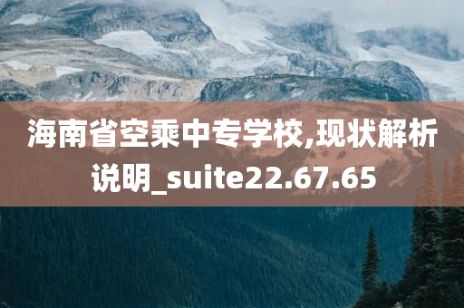 海南省空乘中专学校,现状解析说明_suite22.67.65