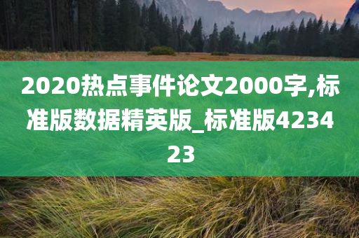 2020热点事件论文2000字,标准版数据精英版_标准版423423