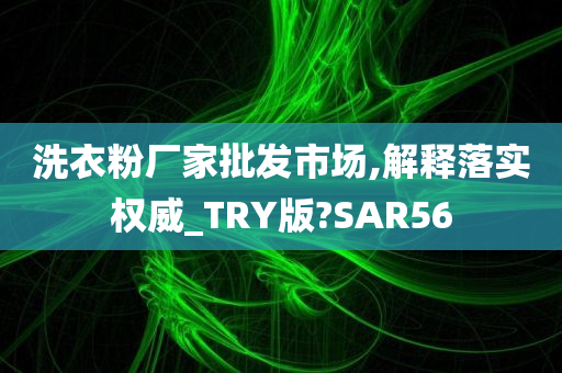 洗衣粉厂家批发市场,解释落实权威_TRY版?SAR56