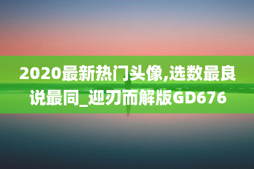 2020最新热门头像,选数最良说最同_迎刃而解版GD676