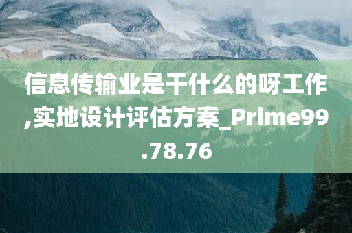 信息传输业是干什么的呀工作,实地设计评估方案_Prime99.78.76