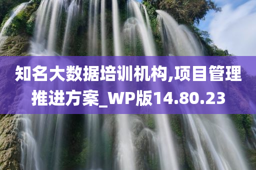 知名大数据培训机构,项目管理推进方案_WP版14.80.23