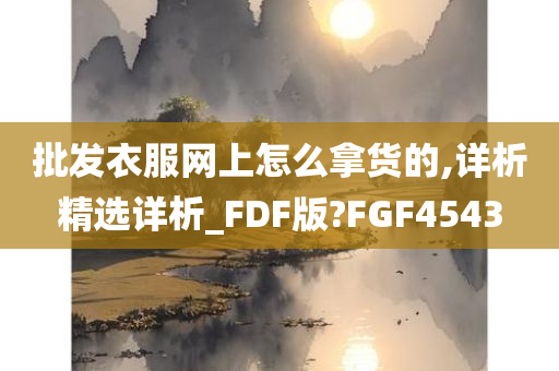 批发衣服网上怎么拿货的,详析精选详析_FDF版?FGF4543