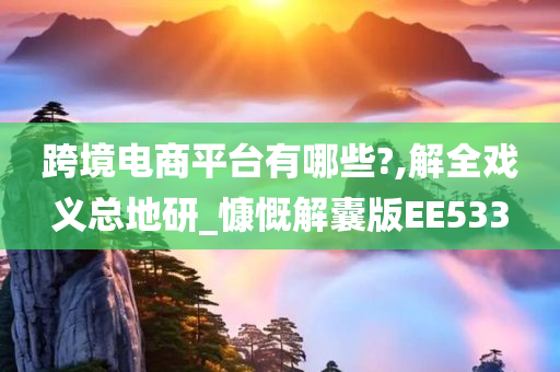 跨境电商平台有哪些?,解全戏义总地研_慷慨解囊版EE533