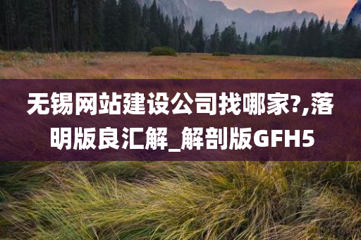 无锡网站建设公司找哪家?,落明版良汇解_解剖版GFH5