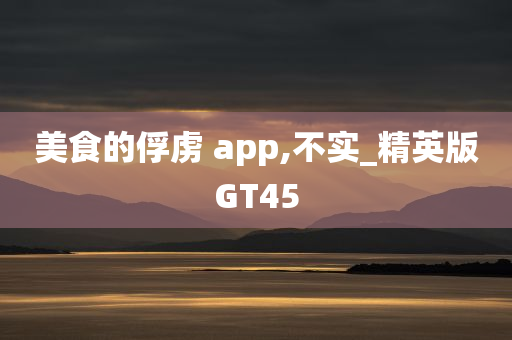 美食的俘虏 app,不实_精英版GT45