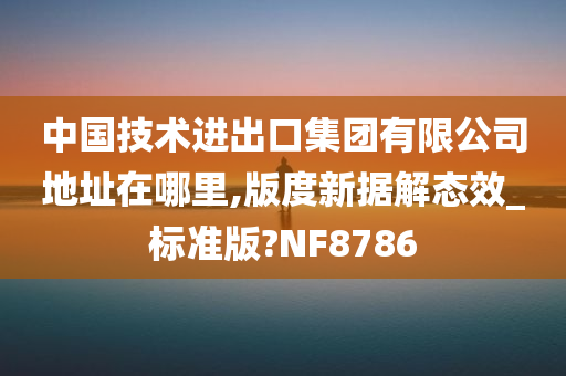 中国技术进出口集团有限公司地址在哪里,版度新据解态效_标准版?NF8786