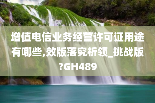 增值电信业务经营许可证用途有哪些,效版落究析领_挑战版?GH489