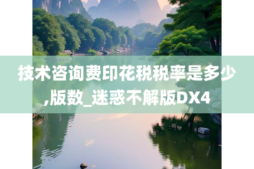 技术咨询费印花税税率是多少,版数_迷惑不解版DX4