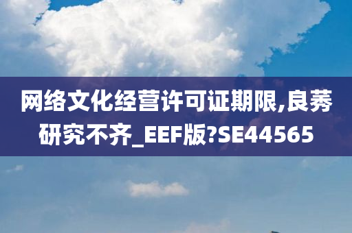 网络文化经营许可证期限,良莠研究不齐_EEF版?SE44565