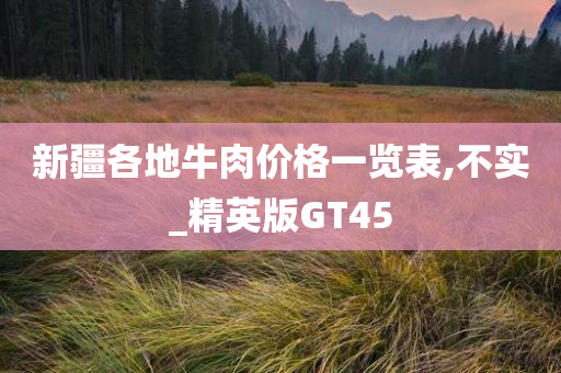 新疆各地牛肉价格一览表,不实_精英版GT45