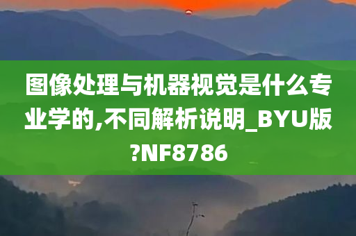 图像处理与机器视觉是什么专业学的,不同解析说明_BYU版?NF8786