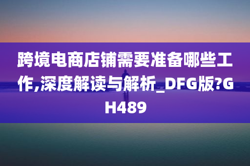 跨境电商店铺需要准备哪些工作,深度解读与解析_DFG版?GH489