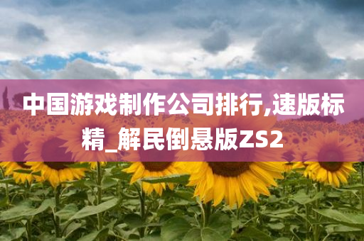 中国游戏制作公司排行,速版标精_解民倒悬版ZS2