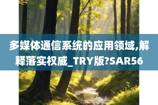 多媒体通信系统的应用领域,解释落实权威_TRY版?SAR56