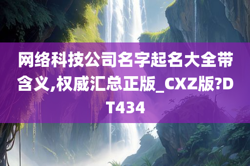 网络科技公司名字起名大全带含义,权威汇总正版_CXZ版?DT434