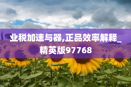 业税加速与器,正品效率解释_精英版97768