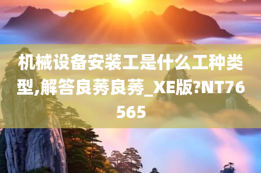 机械设备安装工是什么工种类型,解答良莠良莠_XE版?NT76565