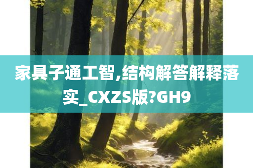 家具子通工智,结构解答解释落实_CXZS版?GH9